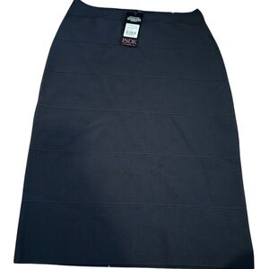 Chic Navy Pencil Bandage Midi Skirt by BGDK